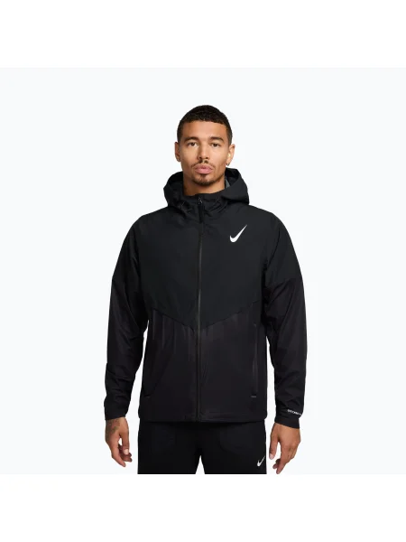 Geacă de alergare pentru bărbați Nike AeroSwift Storm-Fit Aerogami black/summit white alb