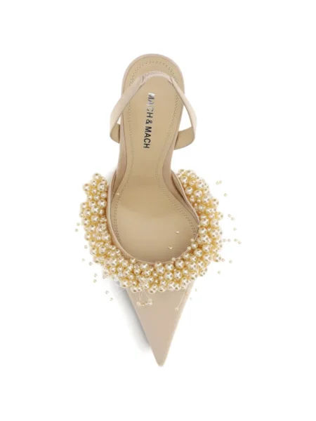 Pantofi cu toc Mach & Mach cu perle slingback