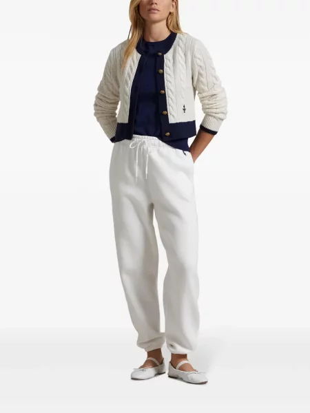 Vlněné dvouřadé polotričko Polo Ralph Lauren s autogramem zelené