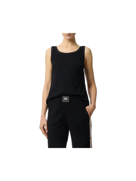 Dzianinowy top Elisabetta Franchi czarny