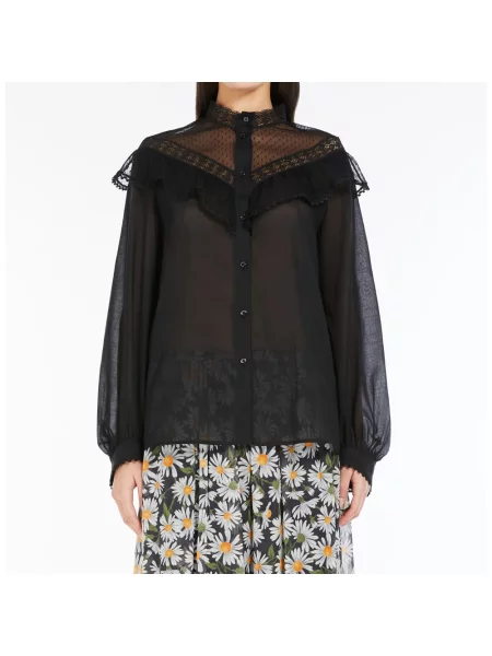 Weekend Max Mara koszula regular ze stójką czarny