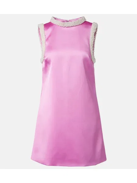Rochie Self-portrait cu perle din satin roz