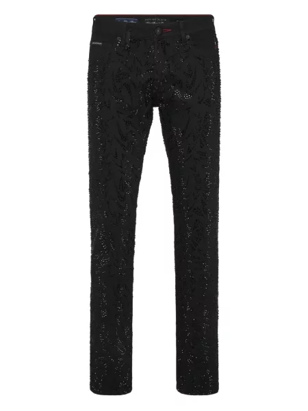 Blugi drepți Philipp Plein negru