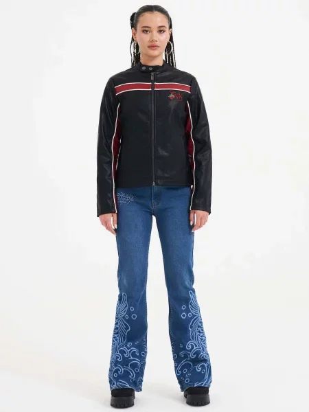 Ed Hardy Geacă de primăvară-toamnă Brave Hearts Stay True sângeriu negru