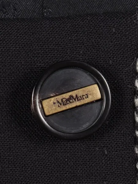 Geacă Max Mara cu model herringbone negru
