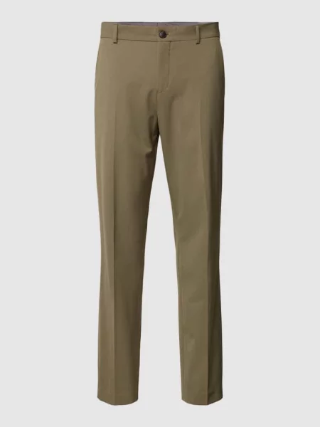 Spodnie garniturowe o kroju slim fit z dodatkiem model LIAM' Selected Homme zielone