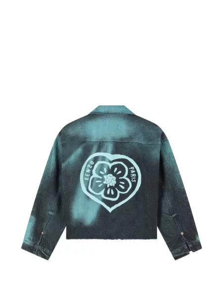 Geacă de blugi Kenzo cu model floral cu imagine albastru