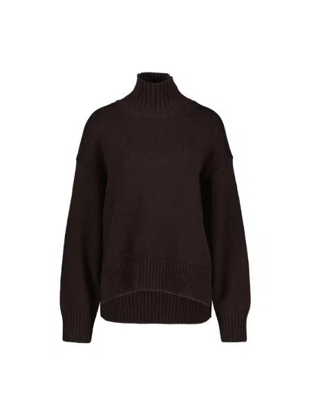 Sweter z golfem Closed wełniany brązowy