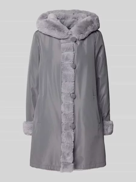 Płaszcz dwustronny z obszyciem ze sztucznego futra Petite M.