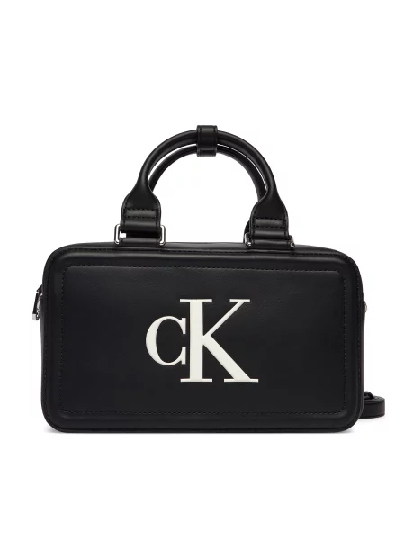 Calvin Klein Ročna torba Bold Ck Bauletto Crossbody črna