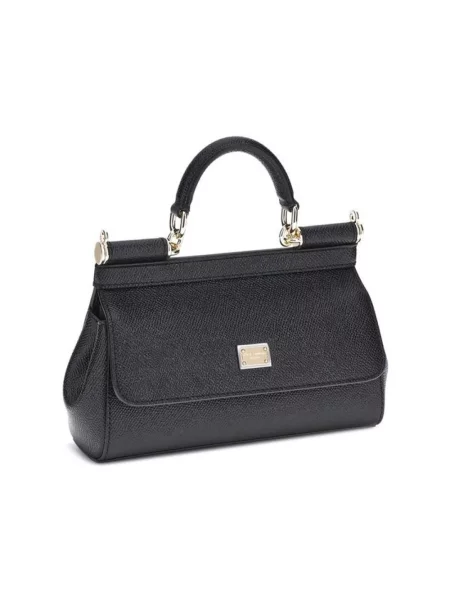 Torebka Dolce And Gabbana skórzana elegancka czarna