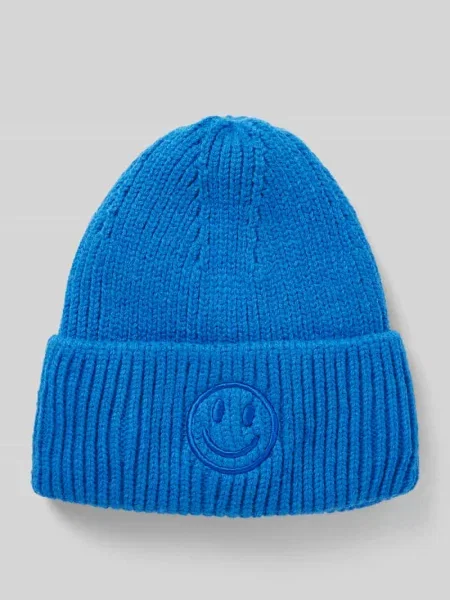 Czapka z dzianiny z wyhaftowanym motywem model ‘Smiley Hat’ Kurt Beines niebieska