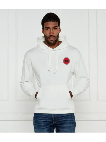 HUGO Pulóver Decrincio | Relaxed fit fehér