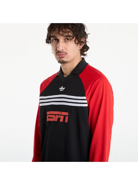 T-shirt adidas Chest Str Ls T Black/ Better Scarlet L μαύρο