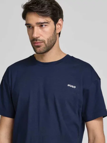 HUGO t-shirt granatowy gładki
