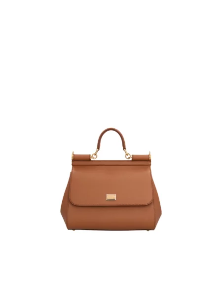 Torebka Dolce And Gabbana skórzana brązowa