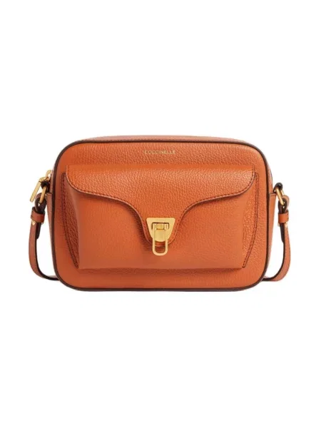 Torebka crossbody Coccinelle skórzana brązowa