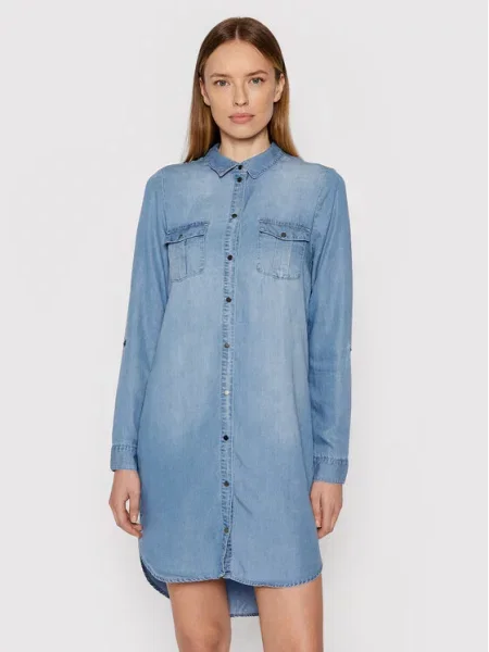 Obleka denim obleka Vero Moda modra