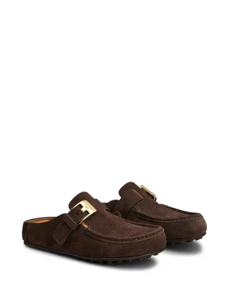 Papuci tip mules Tod's cu cataramă maro