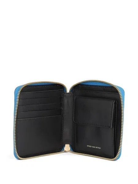 Portfel Dries Van Noten skórzany niebieski