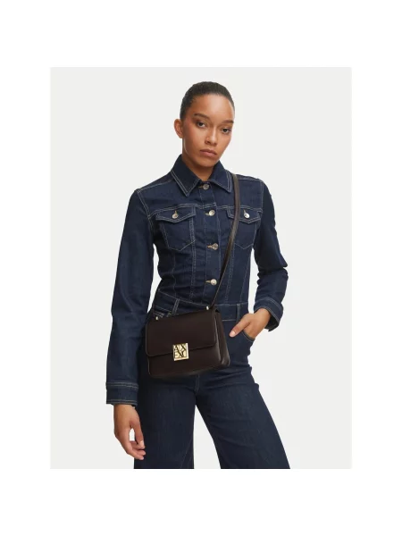 Geantă Armani Exchange din piele maro
