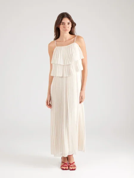 Vila Rochie cocktail Chiffan Gri bej