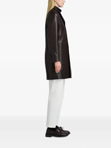 Haină de piele Bally din piele maro