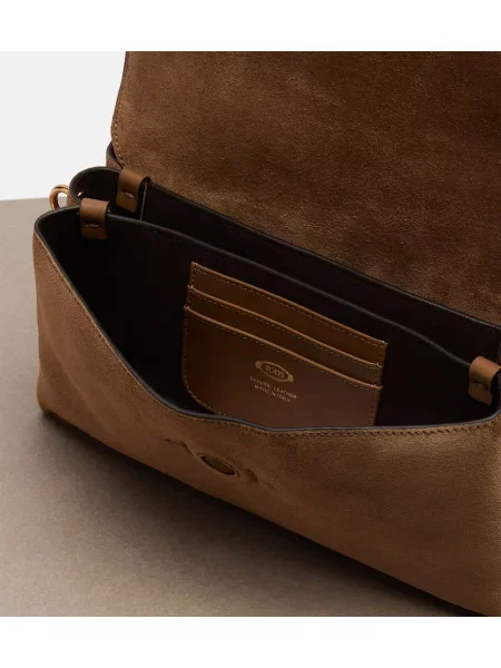 Geantă Tod's din piele de căprioară bej