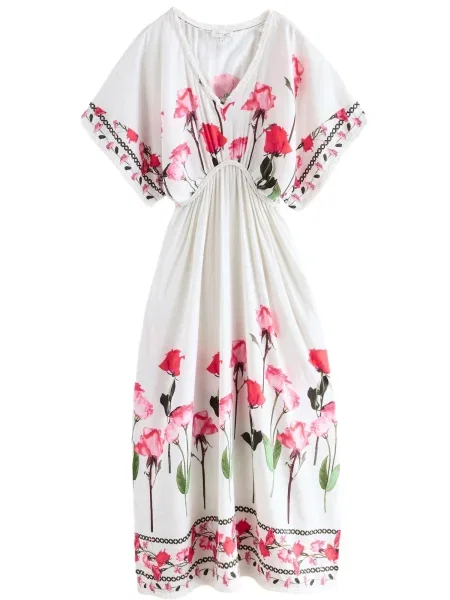 B by Ted Baker Plážové šaty hnědá / zelená / červená bílá