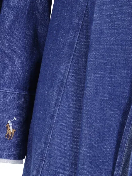 Карирана препасан дълго шапка Polo Ralph Lauren синьо