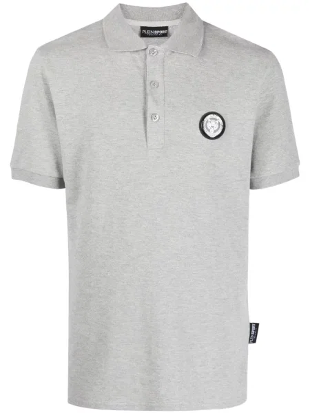 Tricou polo Plein Sport cu dungi de tigru gri