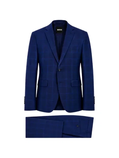 Costum Boss în carouri albastru
