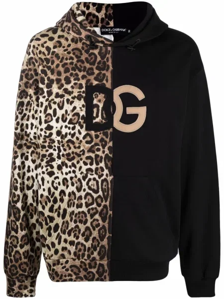 Hanorac cu glugă Dolce & Gabbana cu imagine cu model leopard