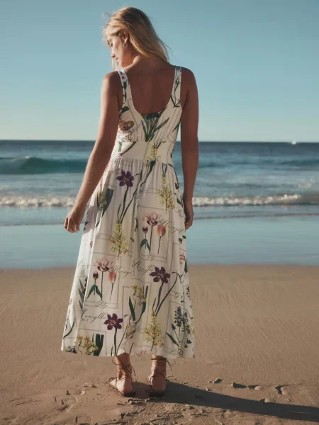 Next Rochie verde deschis / portocaliu deschis alb