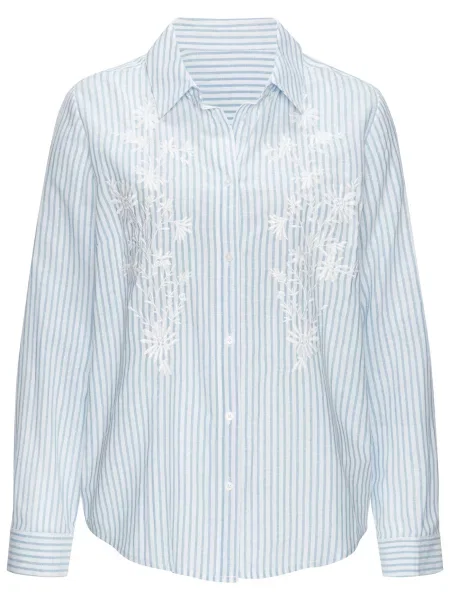 LASCANA Bluză albastru deschis alb