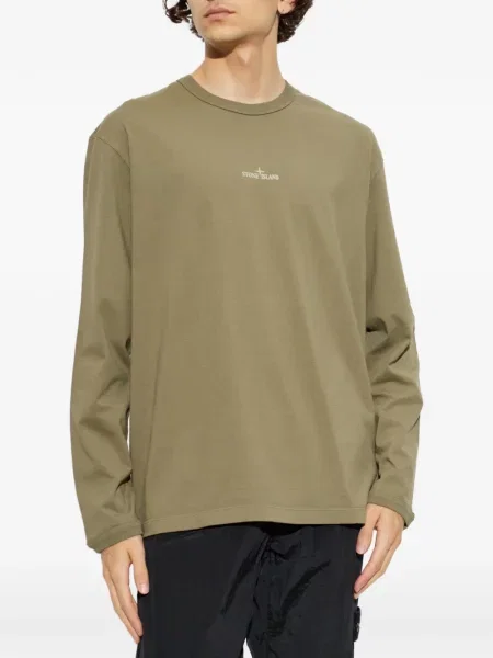Lung tricou Stone Island cu imagine verde