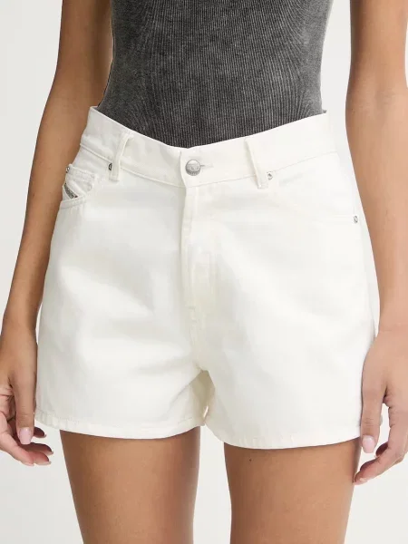 Diesel pantaloni scurți pentru femei din denim DE-HELIOS alb