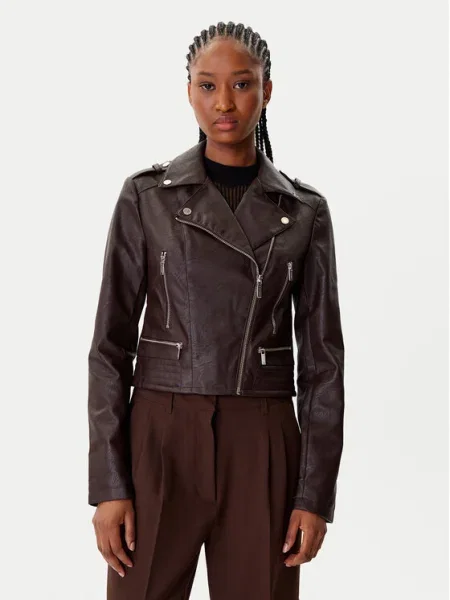 Morgan Яке от имитация на кожа кафяв