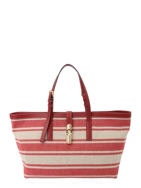 FURLA Nakupovalna torba DEBBY kremna / temno / pegasto rdeča