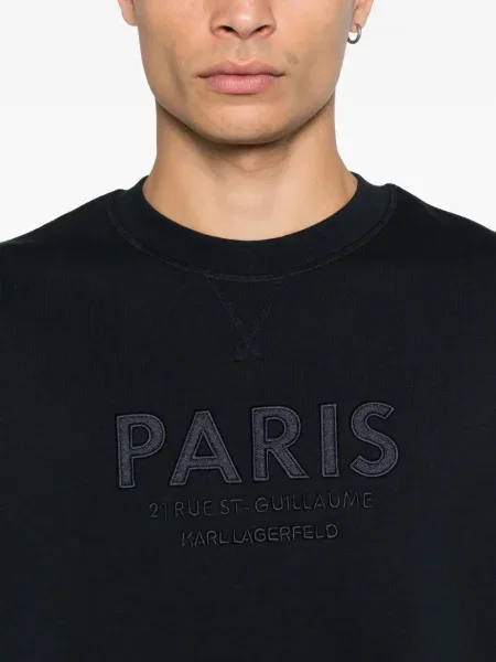 Hanorac Karl Lagerfeld cu broderie albastru