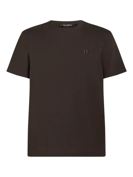 Tricou Karl Lagerfeld cu broderie maro