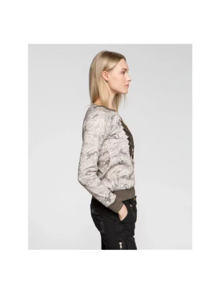 Bluza Aeronautica Militare z cekinami w kamuflażu brązowa