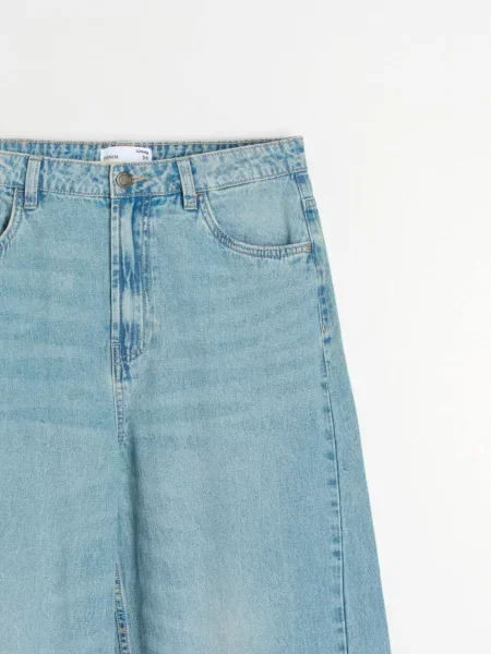 Джинси wide leg бірюзовий