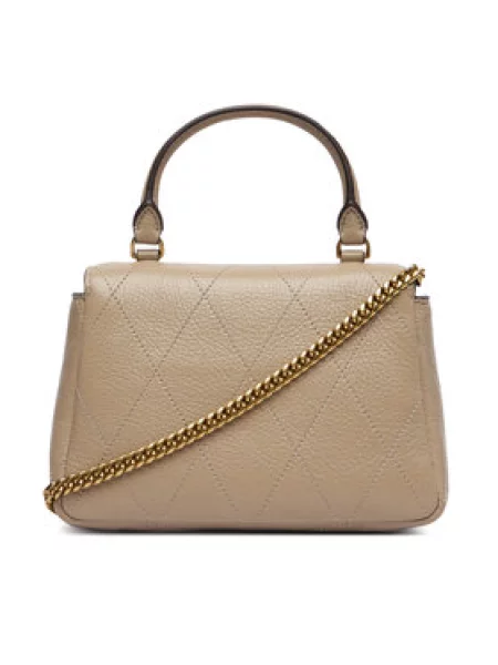 Tory Burch Ročna torba Charlie Quilted Mini Top Handle Chain Wallet bež