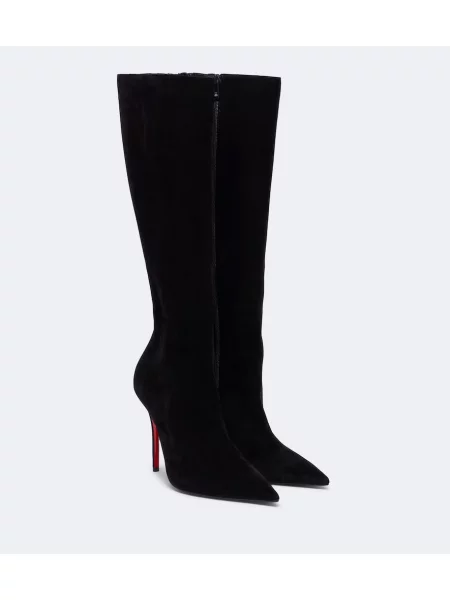 Cizme Christian Louboutin din piele de căprioară negru