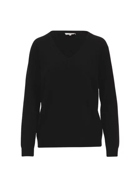 Sweter Vince z kaszmiru z dekoltem w serek czarny