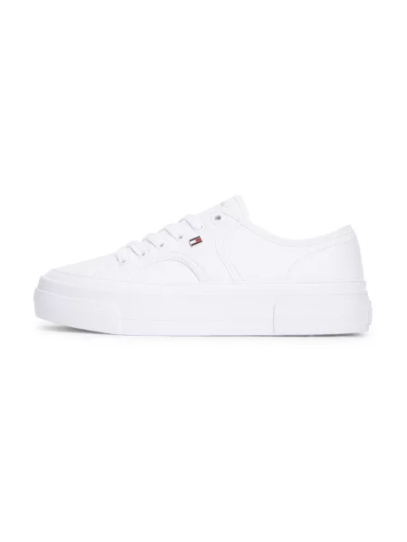 Tommy Hilfiger Sneakersy Platform Vulc Piping Ltr biela