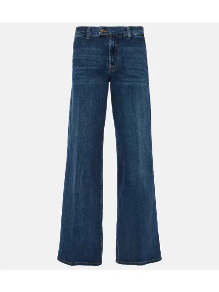 Blugi 7 For All Mankind cu talie înaltă albastru