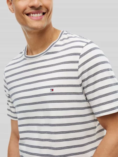 T-shirt z detal z logo Tommy Hilfiger granatowa
