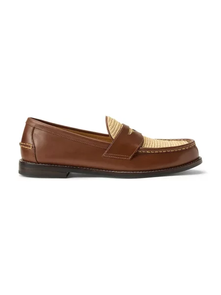Polo Ralph Lauren mocasini pentru bărbați din piele Alston Penny maro